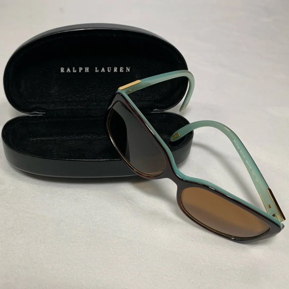RALPH by Ralph Lauren Sunglasses Tortoise Turquoise Frames & Carrying Case Only